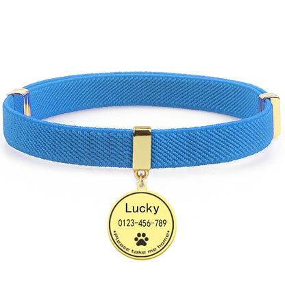Cute Customized Cat Collar Round Metal Name Tag Breakaway AirTag Kitten Collars Adjustable Pet Collars for Cats and Puppies Dogs