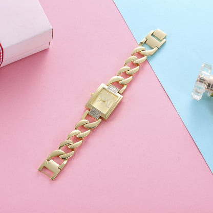 Luxury Brand Women's Watch Fashion Elegant Style Metal Strap Square Trendy Quartz Watch for Women Woman's Wristwatch Clock