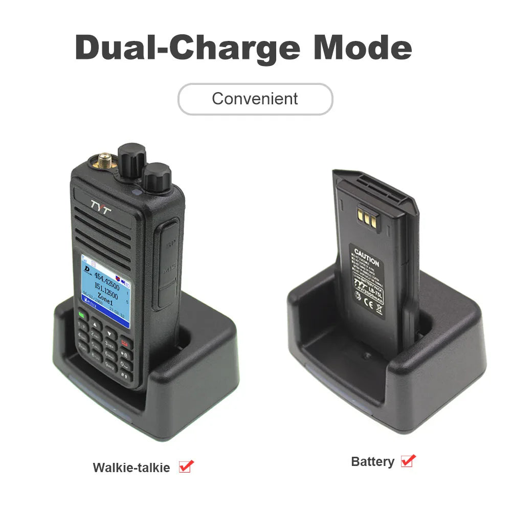 TYT MD-UV380 DMR Digital Two Way Radio Dual Band 136-174Mhz & 400-480MHz MD-380 Dual Time Slot Transceiver Walkie Talkie + USB