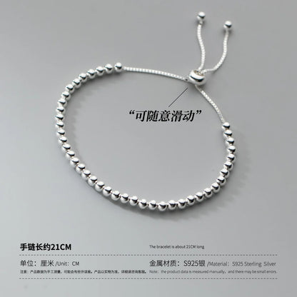 925 Sterling Silver Beautiful Bead Bracelets For Women Korean Fashion Designer Adjustable Bead Bracelet Luxury Original Jewelry