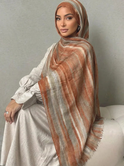 Women Big Size Plain Solid Cotton Rayon Crease Hijab Scarf Lady High Quality Wraps and Shawls Musulman Headband Islamic Turban