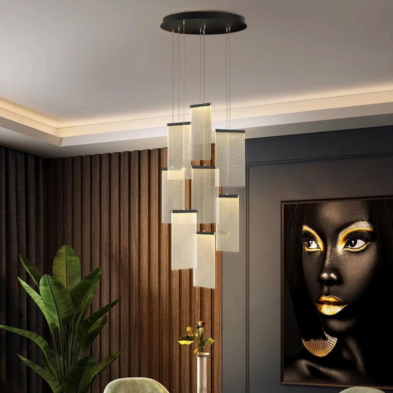 Modern home decor led lights pendant light lamps forstaircase Chandeliers for living room hanging light indoor lighting