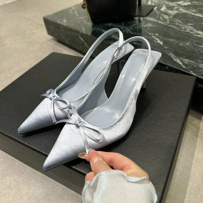 Designer Luxury Summer Women Sandals Fashion Pointed Toe Butterfly-knot Shoes Ladies Elegant High Heels Party Club Sandalias