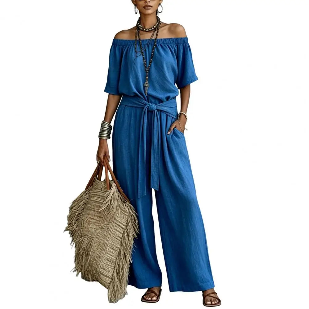 Jumpsuits Women V Neck Full Sleeve Rompers Lace Up Work Splice Long Pants One Piece Elegant Office Lady Streetwear Summer