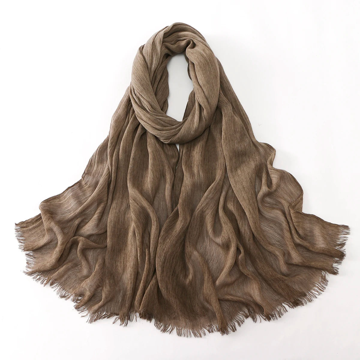 Women Crinkle Modal Rayon Hijab Muslim Scarf Shawls Solid Color Headband Femme Breathable Headwrap Turban Ramanda 180*70cm