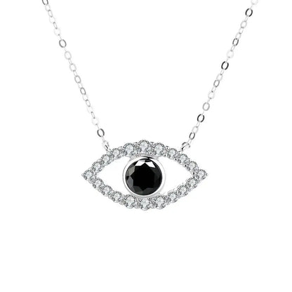 TS 925 Sterling Silver Plated Platinum Moissanite Necklace For Women 1 Carat Lab Moissanite Eye Pendant Necklace Jewelry Gift