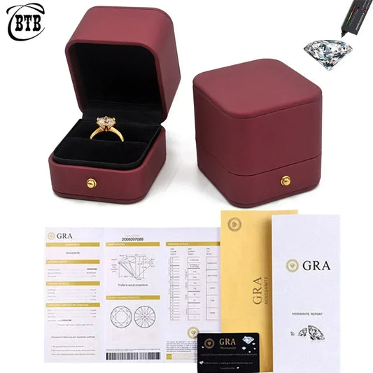 Cbtb Real Moissanite D Color 1-3ct Gold Engagement Rings for Women Luxury Wedding Jewelry Wholesale