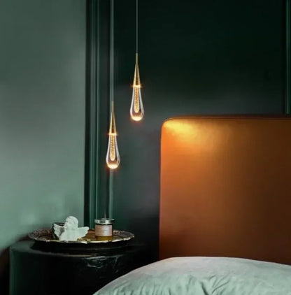Water Drop Ceiling Chandelier Bubble Crystal Hanging Lamp Dining Room Decor Bedroom Lamp Bar Cafe Led Lights Home Pendant Light