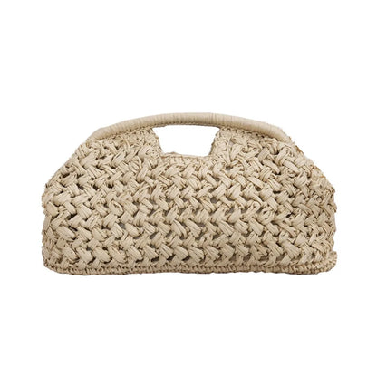 Elegant Luxury Woven Clutch Bag Large Capacity Simple Texture Women Handbag Straw Beach Bag Wallet Travel