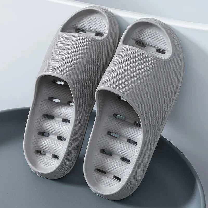 Men's Bathroom Bathing Slippers Women's New Summer Indoor Home Eva Anti-Slip Anti-Odor Couple Shower Leakage Quick-Drying Slippers for Women