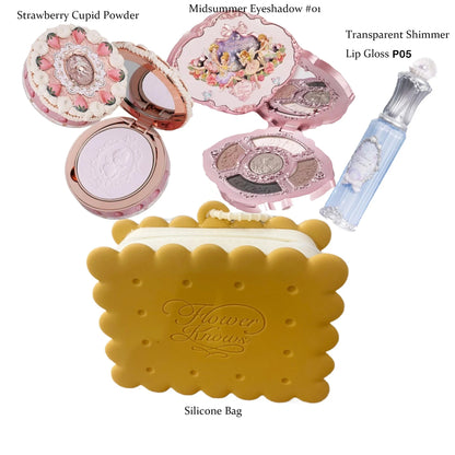 Makeup Flower Knows Set Swan Ballet Series Six Color Eyeshadow Palette Embossed Blusher Shine Lipstick Kit With Bag All In