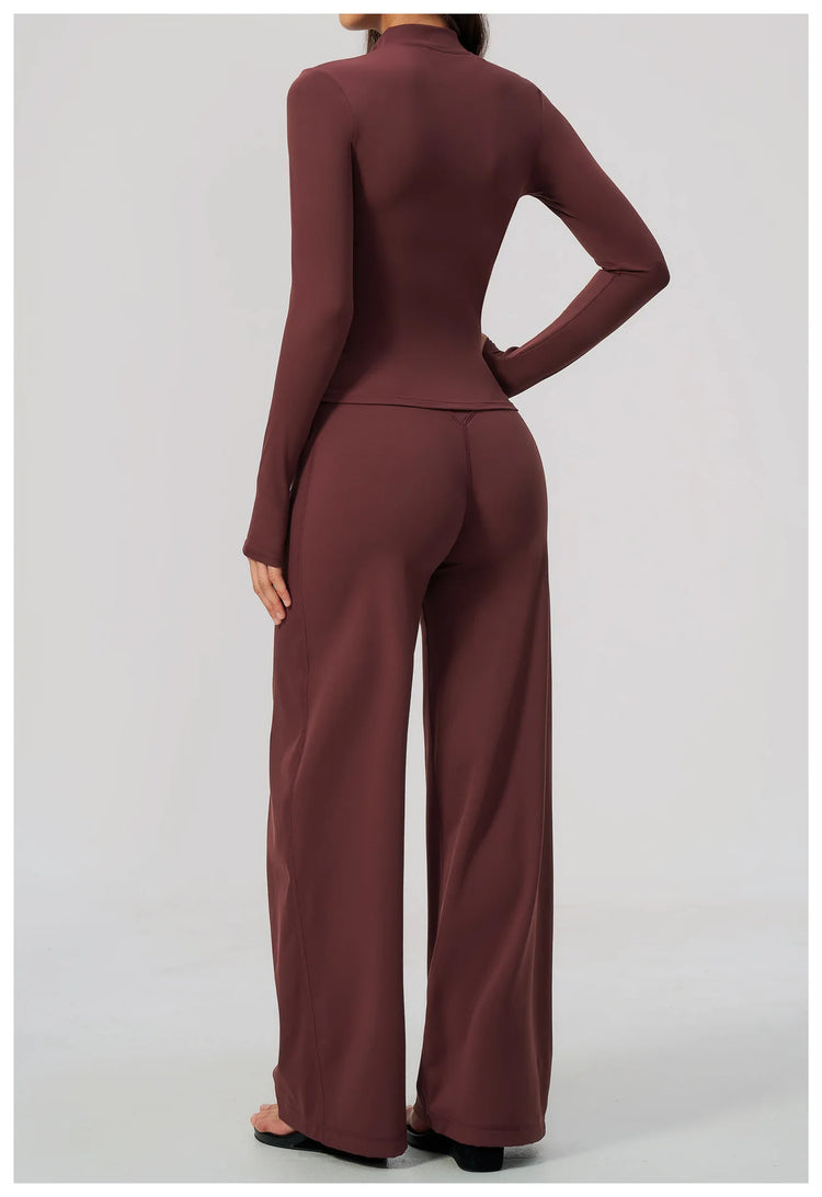 Yoga Set 3PCS Women's Tracksuit Workout Outfit Zipper Fitness Long Sleeved Sports Set Gym Clothes Female Sports Bra Yoga Outfits