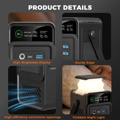 CTOLITY 200W Portable Solar Generator Kit with Foldable ETFE 100W Solar Panel 192Wh Power Station Power Bank for Outdoor Camping Emergency Use LiFePO4 Battery Home Backup Power