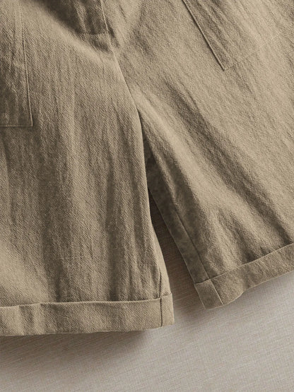 Summer women's thin five-point pants, wide-leg casual straight-leg high-waisted women's pants, fashionable outdoor sports pants