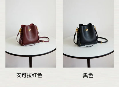 Fashion PU leather Women Handbags Large Capacity Fashion female Bucket Shoulder Bag Elegance ladies messenger bag burgundy totes