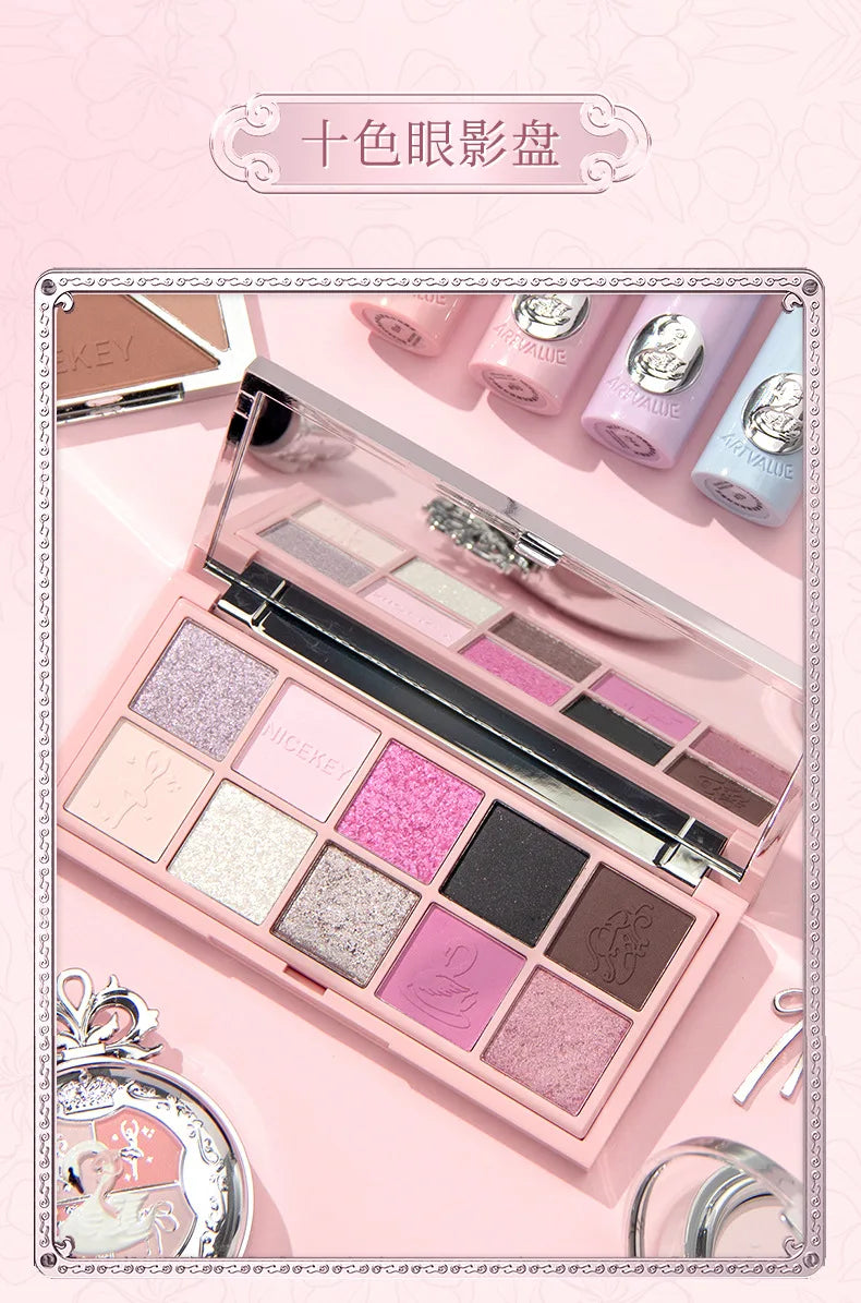 Cosmetic Sets Ballet Makeup Gift Box Cheek Blush Red Lip Glaze Eye Shadow Professional Concealer Bronzer All In One Girl Gift