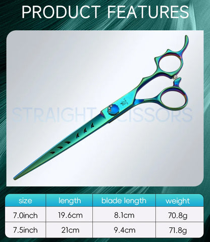 Fenice JP440C 7/7.5 Inch Professional Pet Dogs Grooming Scissors Kits Straight Curved Thinnier Chunker Shears Set For Dogs