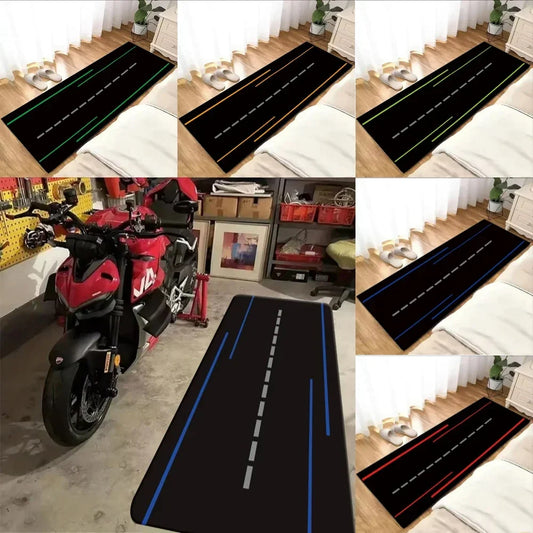 Modern Classic Motorcycle Display Rugs Garage Floor Mats Racing Motorcycle Mats Bedroom Rugs Non-slip Floor Decor Rugs Doormat