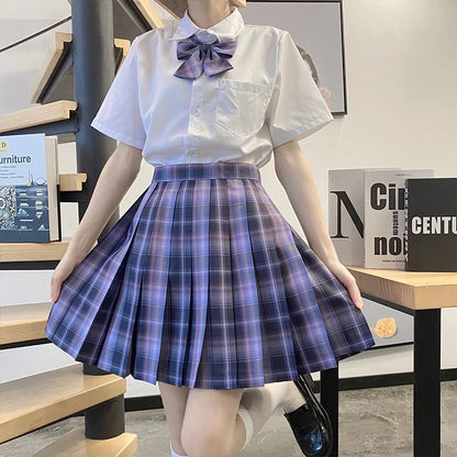 Japanese Bow Tie Skirt Set Student Pleated Skirt Jk Uniform Korean School Sexy Girl Preppy Style Seifuku Japanese School Uniform