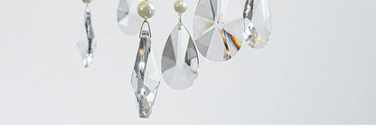 French Candle E14 Led Chandelier Villa Stairs Pearl Crystal Led Pendant Lights Hotel Art Decor Suspend Light Led Luminarias