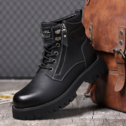 Men's Works Boots Spring Autumn Anti-slip Waterproof Male Sneakers Desert Tactical Boots Outdoor Travel Wear-resistant Man Shoes