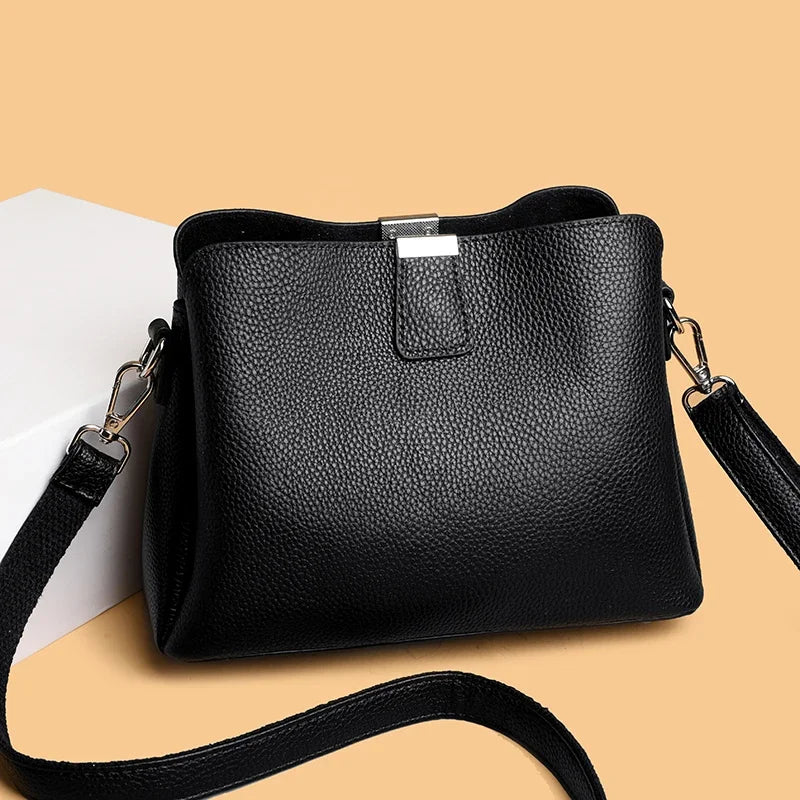 100% Genuine Leather Women Handbags Cowhide Women Shoulder bag Fashion Luxury Ladies Messenger Bags High Quality Female Tote bag
