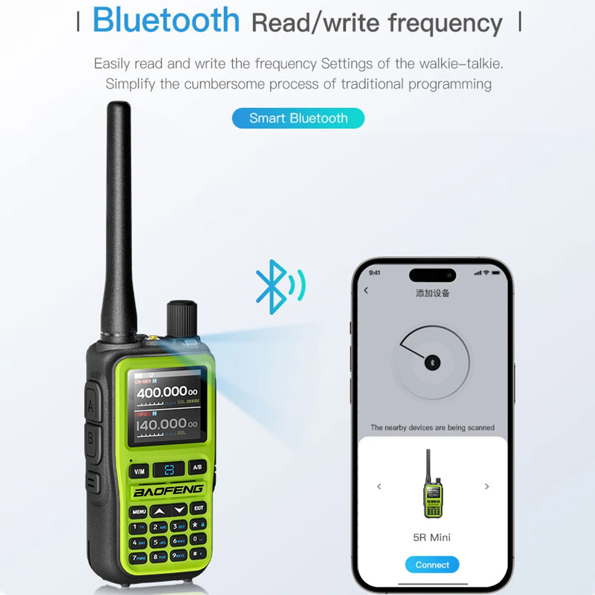 BAOFENG UV-5R Mini Walkie Talkie Multi Band｜Bluetooth Programming Wireless Copy Frequency｜999CH Portable Long Range Ham Radio