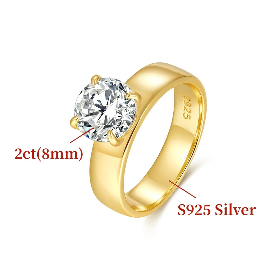 GXTRS Real Moissanite S925 Silver Rings For Women Men Oval/Round Cut Lab Diamond Wedding Engagement Band Fine Jewelry Certified