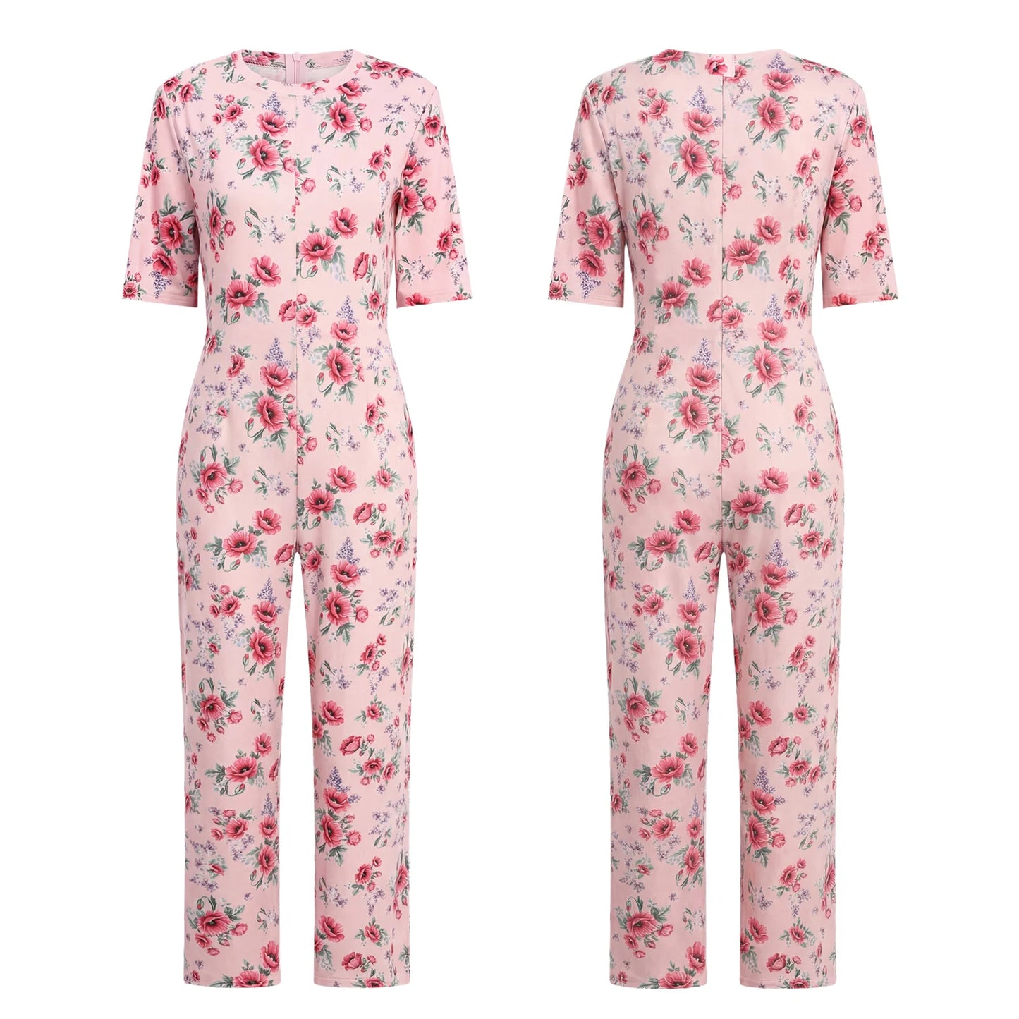 Women Special Need Adaptive Clothing Elderly Alzheimer Dementia Back Zipper Anti-Strip Nursing Jumpsuit Homewear Sleepwear
