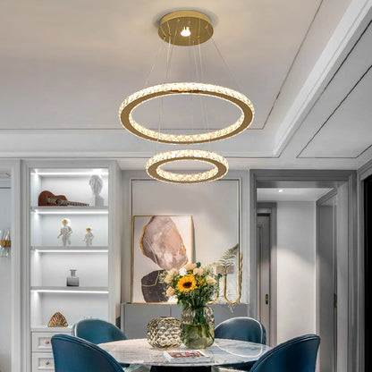 Crystal Luxury Pendant Lights for Living Room Remote Control Chandelier Lamp Bedroom Dining Room Smart Hanging Lighting Fixtures