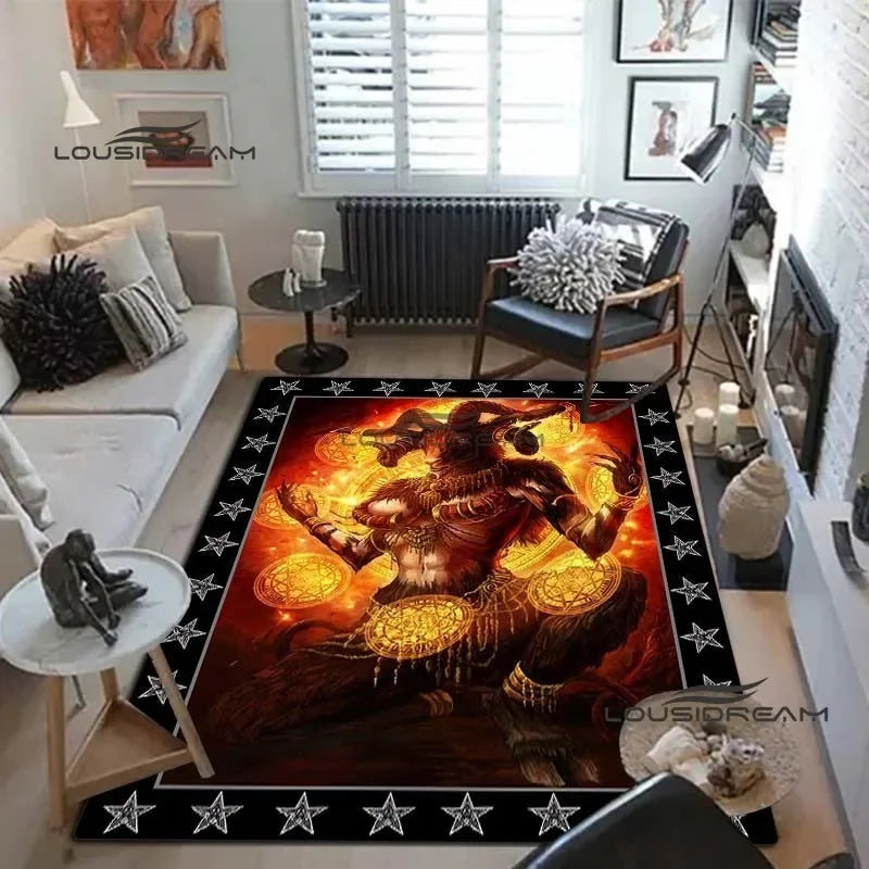 Devil satan lucifer sacrifice Carpet and rug Goat Baphont rug living room bedroom area carpet study porch bedside non-slip mat
