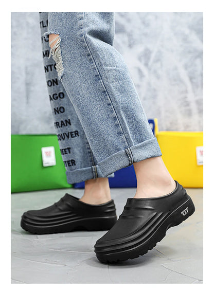 Summer Chef Shoes Anti Slip and Oil Proof Work Shoes Lazy Slippers Casual Trendy Slipper One Step Fashion Garden Shoes For Beach