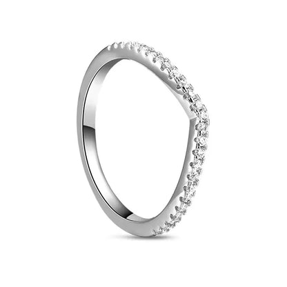 New 925 Sterling Silver Rings Stackable Infinite Silver shining Zircon Ring For Women Wedding Anniversary Birthday Jewelry Gift