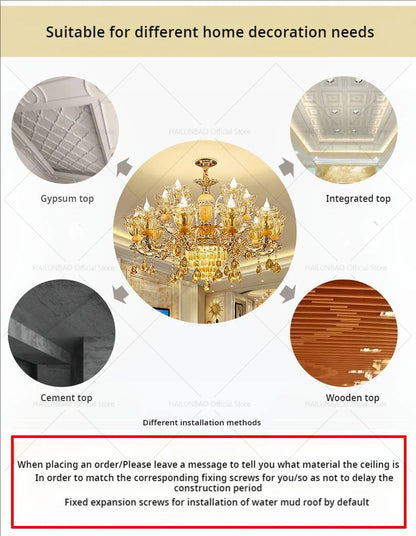 Postmodern Chandelier Living Room Lights European Dining Room Bedroom Home Master Luxury Atmospheric Lamps Villa Crystal Lamps