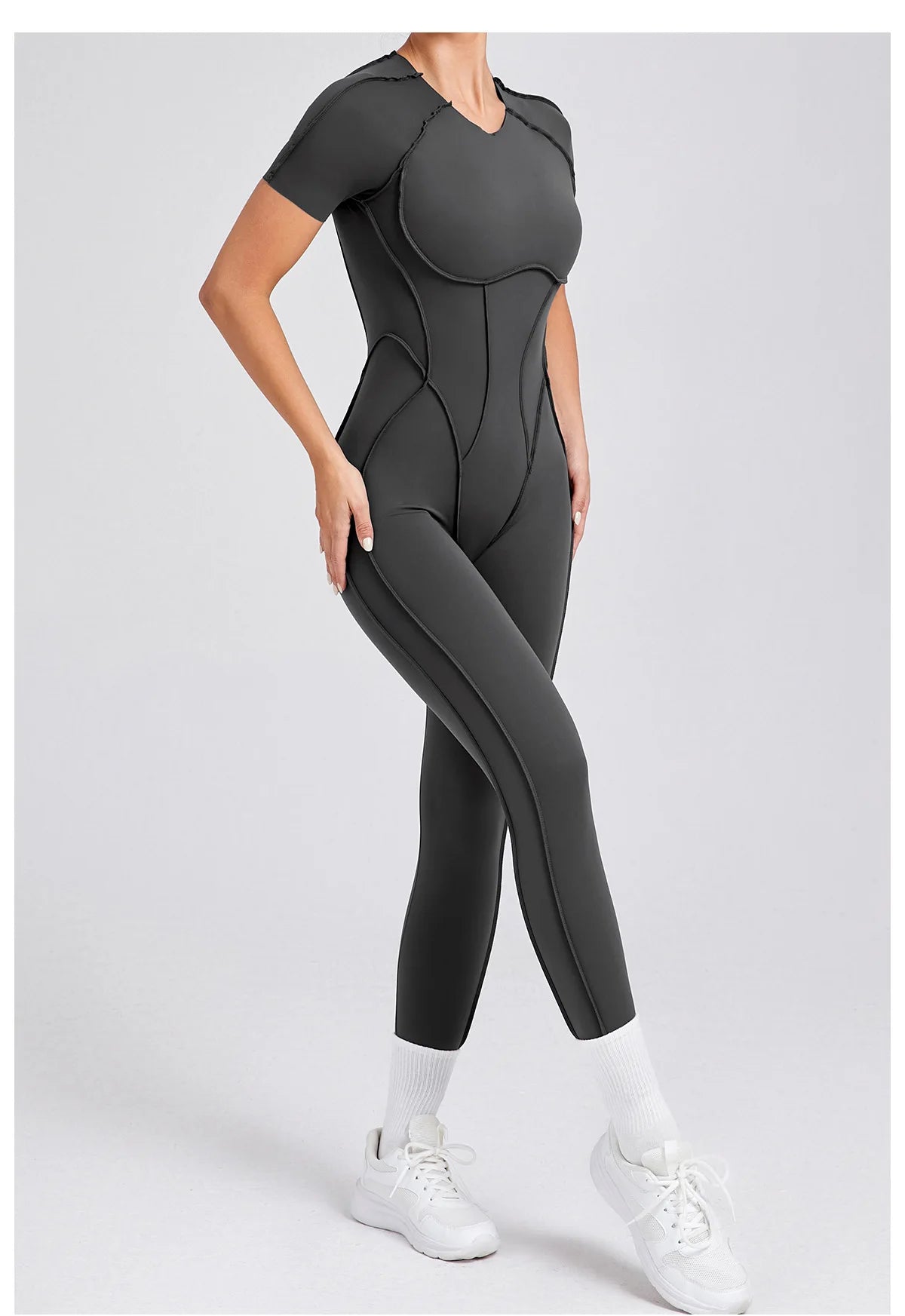 Women's Sports Jumpsuit Kit Yoga Fitness Bodysuit Hip-lifting Open Back Tight High Elasticity Outdoors Gym Workout Sexy Clothes