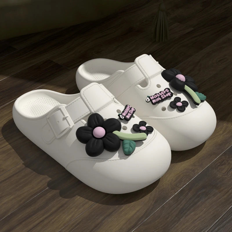 Clogs Fashion Women's Sandals Summer 2025 Mules Flower Luxury Designer Slippers Home Platform Woman Shoes Indoor Outdoor Slides