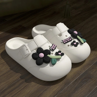 Clogs Fashion Women's Sandals Summer 2025 Mules Flower Luxury Designer Slippers Home Platform Woman Shoes Indoor Outdoor Slides