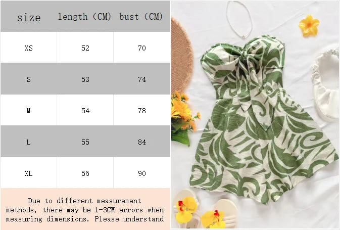 Women's Vacation Spring/Summer Carnival Cruise Party Watercolor Silhouette Printed Lace Up Front Knot Loose Strapless Jumpsuit