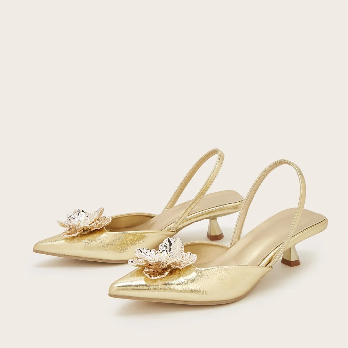 Insightlink Women's Summer Pointed Toe Kitten Heel Pumps 2026 Luxury Elegant Slingback Shoes for Wedding Banquet All-Match Shoes