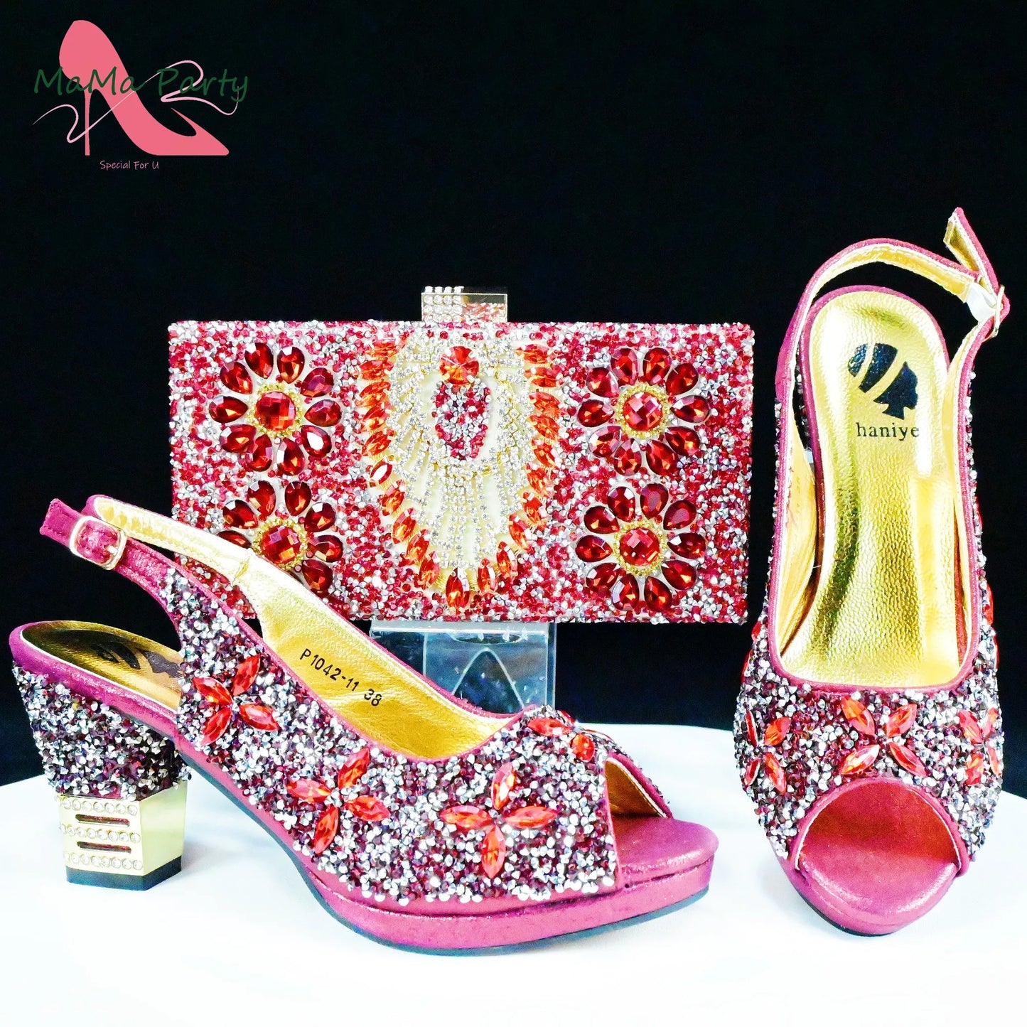 2025 Fashion Style Nigerian Ladies Lovely Shoes and Bag to Match Set in Gold Color Specials Pumps for Dress