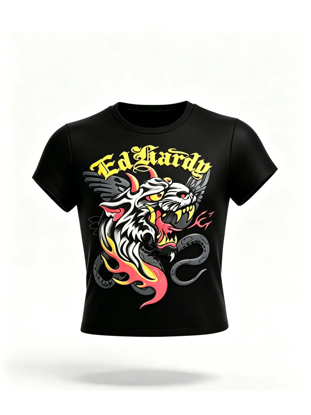 2026 new American retro summer tiger print short sleeved round neck spicy girl top street punk trend niche casual versatile ins