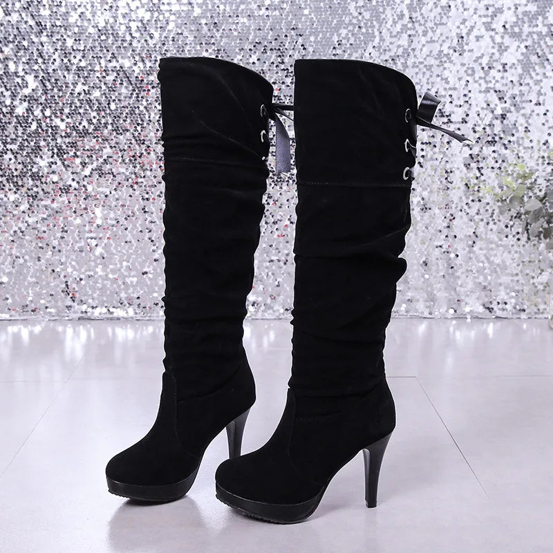 Women Boots Luxury Knight Women Length Boot Fashion Sexy Soft Leather Shoes Leather Elegant Comfortable Knee High Boots