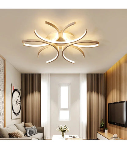 Modern Led Chandelier Lights White Ceiling Lamp Bedroom Circle Attic Living Dining Room Kitchen Interior Light Fixture