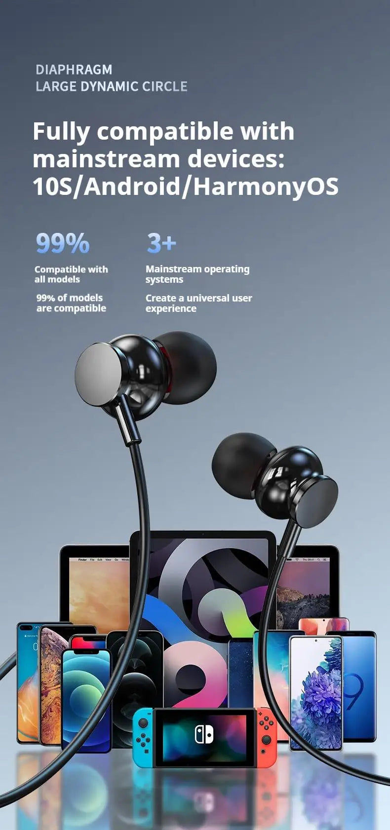 Lavalier HD Screen Bluetooth Headphones 30H Play Surround Sound Headsets Noise Reduction Wireless Earphones Handsfree In HD Mic