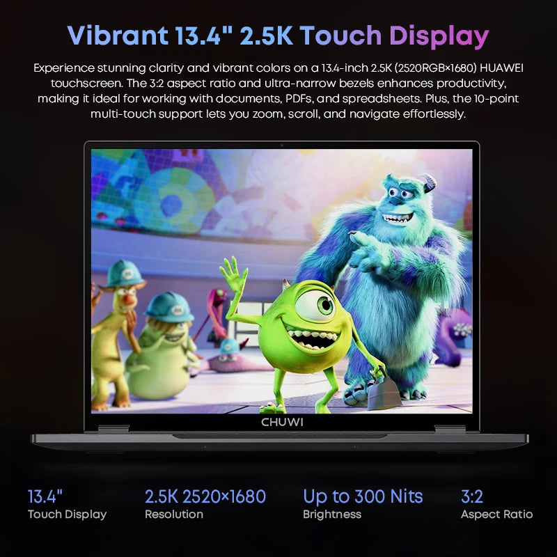 CHUWI FreeBook 2 in 1 Laptop Tablet 13.5" FHD Touch Screen Intel N150 / N100 12GB / 16GB LPDDR5 512G SSD WIFI 6 2256*1504