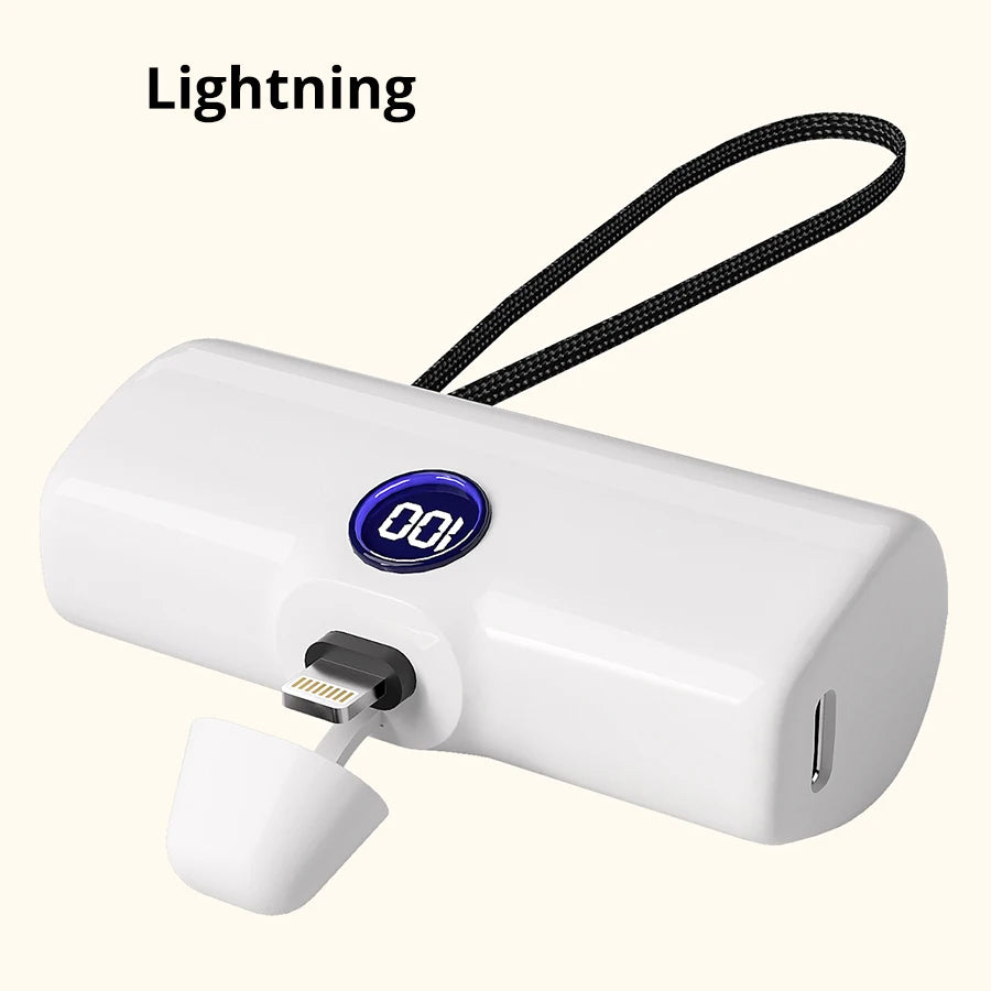 Fast Charging Power Bank Portable Charger External Battery Pack for iPhone Android LED Digital Display 5000mAh Mini Powerbank