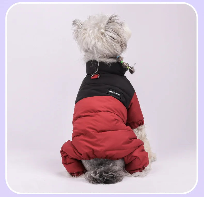 Winter Warmth Cotton Clothing for Pet Thickened Jumpsuit Coat Graphene Windproof Waterproof Pullable Dog Clothes