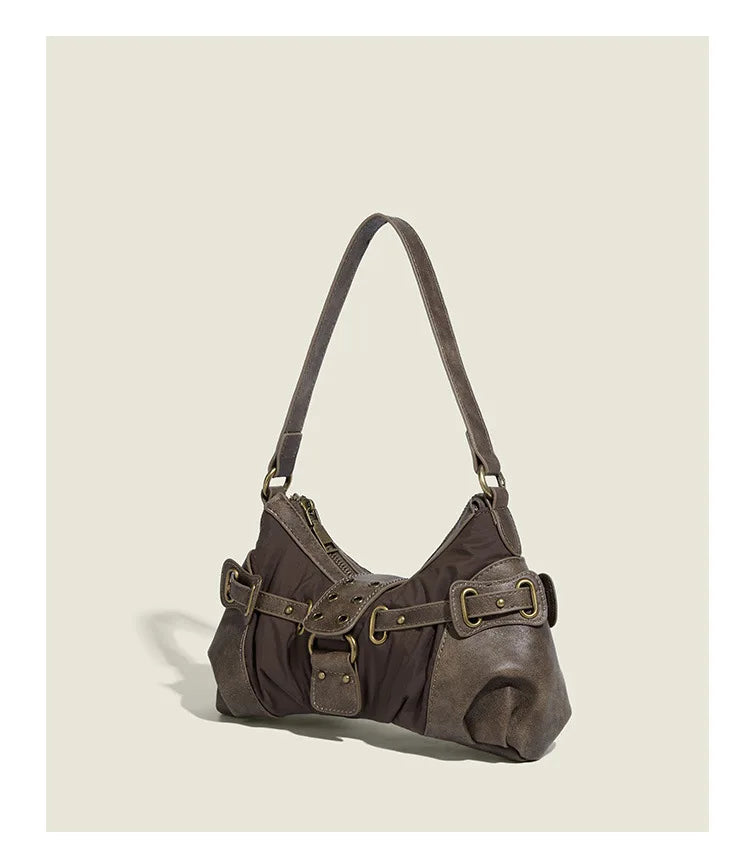 England Style Bags For Women Luxury Designer Handbags And Purses New In Polyester Vintage Rivet Small Underarm Shoulder Bag