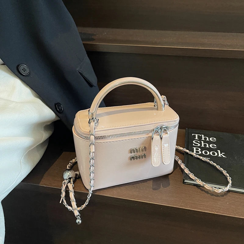 Women Square Handbags 2025 Spring Fashion Chains Crossbody Bags Soft PU Shoulder Bag Ladies Elegant Chic Mini Mobile Phone Bags