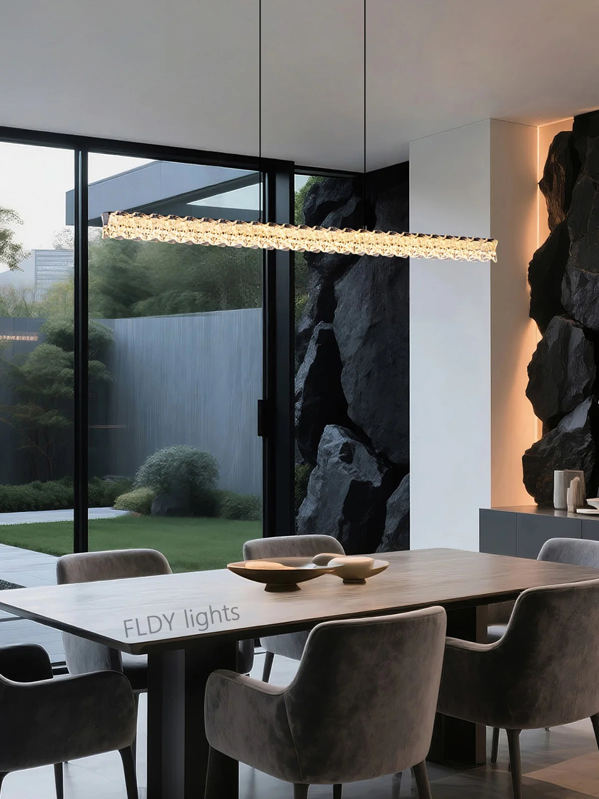 Modern island dining table pendant lights Italian light luxury long strip dining room island bar chandelier Kitchen pendant lamp